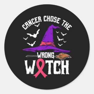 Breast Cancer Awareness Halloween Costume Pink Rib Classic Round Sticker