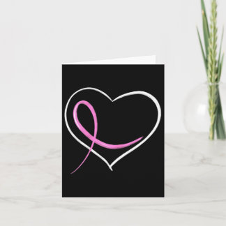Breast Cancer Awareness Heart Design With Pink Rib Card