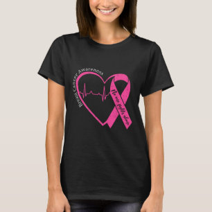 Breast Cancer Awareness Heart Pink Ribbon Support T-Shirt