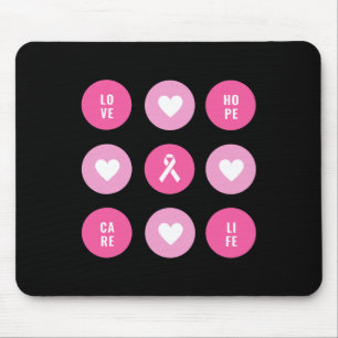 Breast Cancer Awareness Hearts Hope  Mouse Pad