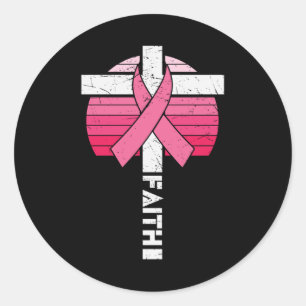 Breast Cancer Awareness Hope Strength Christian Classic Round Sticker