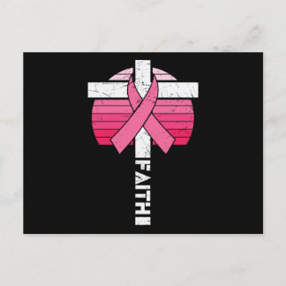 Breast Cancer Awareness Hope Strength Christian Postcard