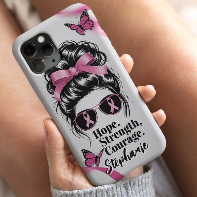 Breast Cancer Awareness Hope Strength Courage Case-Mate iPhone Case (Creator Uploaded)