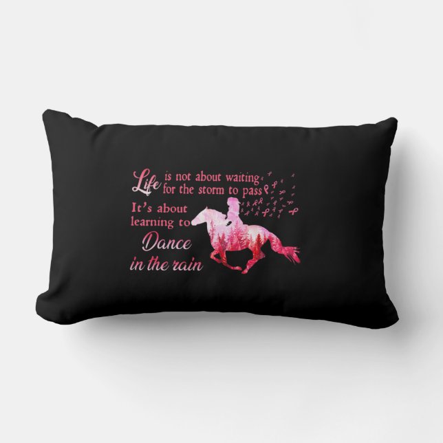 Breast Cancer Awareness Horse Ribbon Pink Gifts Wo Lumbar Pillow (Front)