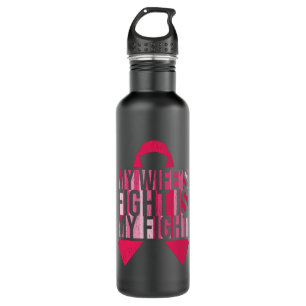 Breast Cancer Awareness Husband Wife Fight Support 710 Ml Water Bottle