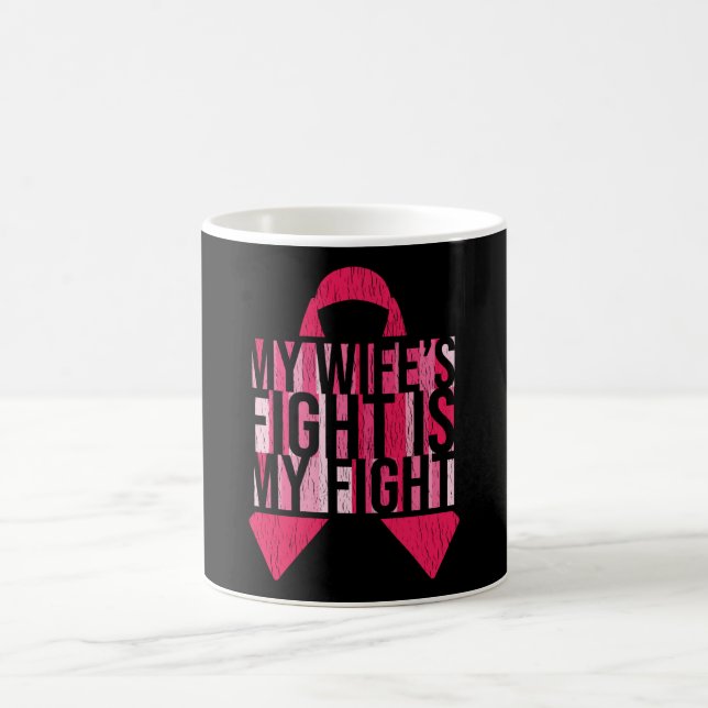 Breast Cancer Awareness Husband Wife Fight Support Coffee Mug (Center)