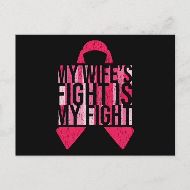 Breast Cancer Awareness Husband Wife Fight Support Postcard (Front)
