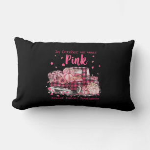 Breast Cancer Awareness In October We Wear Pink Ri Lumbar Pillow