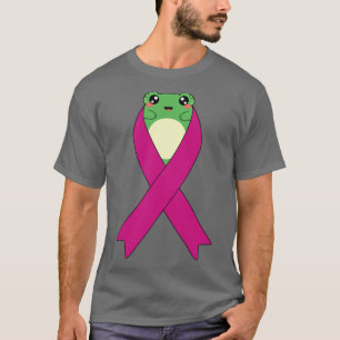 Breast Cancer Awareness Kawaii Frog Pink Ribbon Gi T-Shirt