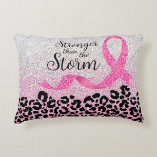 Breast Cancer Awareness Leopard Print  Accent Pillow