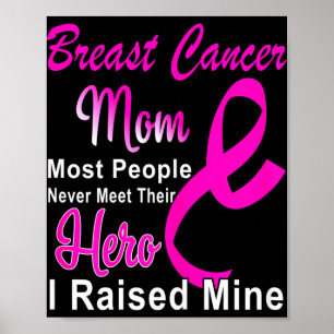 Breast Cancer Awareness Mom Breast Cancer Warrior  Poster