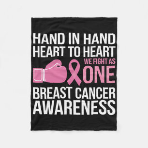Breast Cancer Awareness Month Boxing Glove We Figh Fleece Blanket