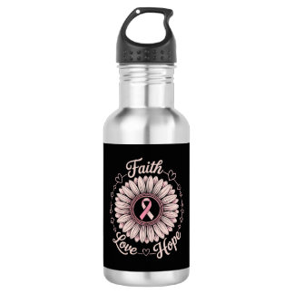 breast cancer awareness month faith hope cure 532 ml water bottle