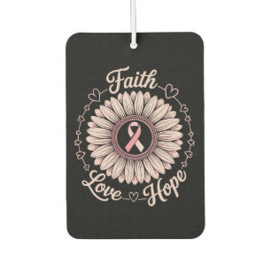 Breast Cancer Awareness Month Faith Hope Cure Air Freshener