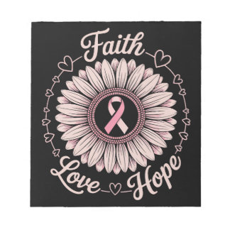 breast cancer awareness month faith hope cure notepad