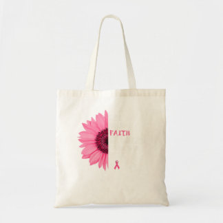 Breast Cancer Awareness Month Flower Pink Ribbon W Tote Bag