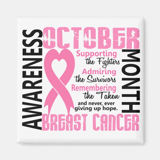 Breast Cancer Awareness Month Heart 1.5 Magnet (Front)