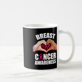Breast Cancer Awareness Month Heart Hand Pink Ribb Coffee Mug