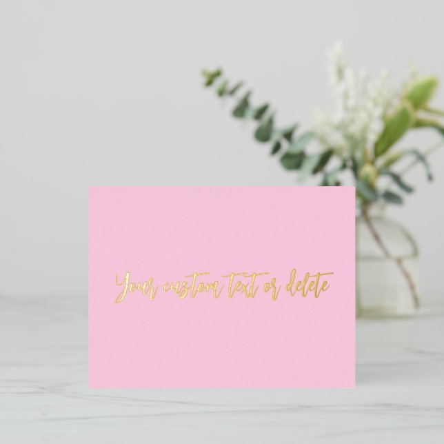 Breast cancer awareness month pink custom foil holiday postcard (Standing Front)
