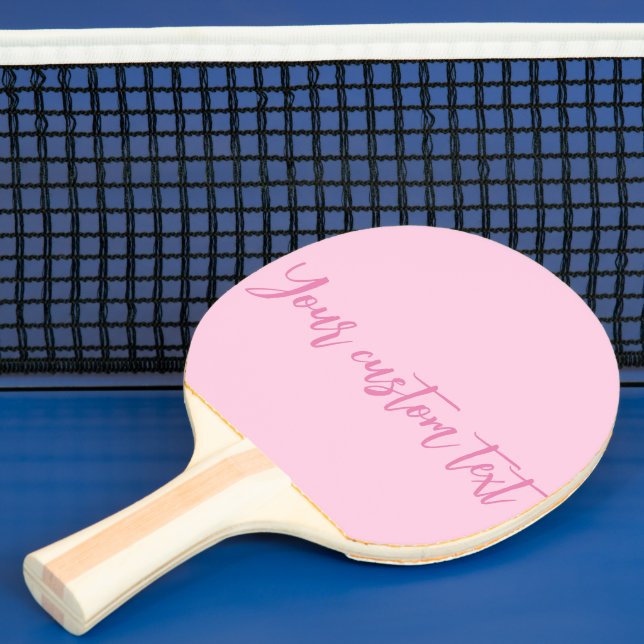 Breast cancer awareness month pink custom script ping pong paddle (Insitu)