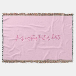 Breast cancer awareness month pink custom script throw blanket