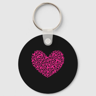 Breast Cancer Awareness Month Ribbon Heart Women M Keychain