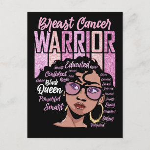 Breast cancer awareness month survivor warrior bla postcard