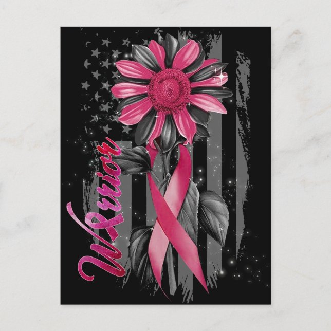 Breast cancer awareness month survivor warrior postcard (Front)