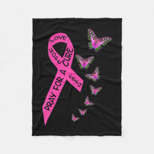 Breast Cancer Awareness Month Women Religious Butt Fleece Blanket