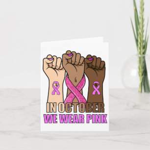 Breast Cancer Awareness Month Womens Pink Fist Rai Card