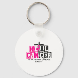 Breast Cancer Awareness Nk Ribbon Heal Cancer Chri Keychain