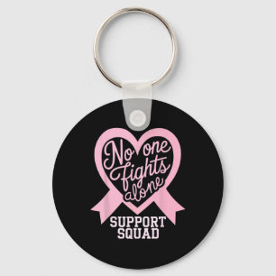 Breast Cancer Awareness Nobody Fight Alone Support Keychain