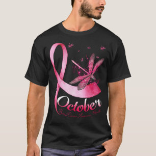 Breast Cancer Awareness October Ribbon Dragonfly T-Shirt