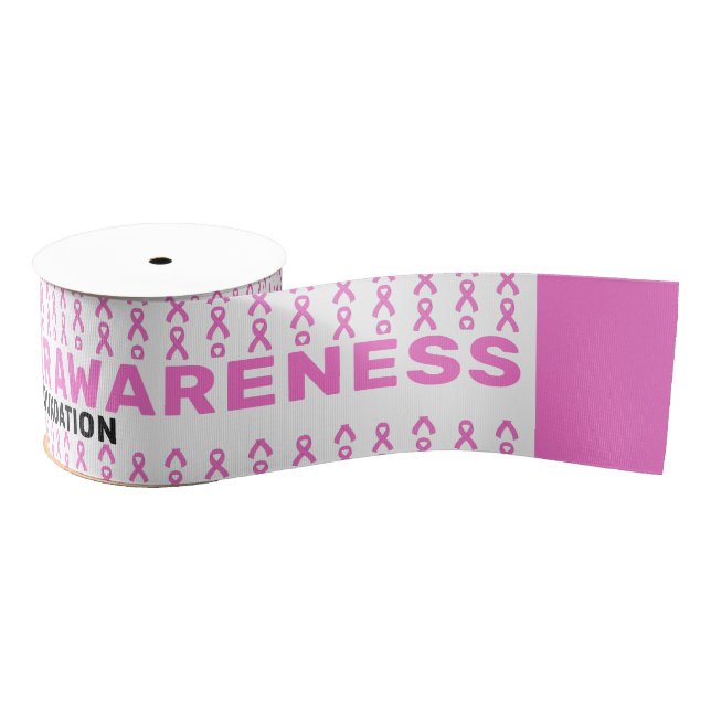 Breast Cancer Awareness Pattern Ribbon Grosgrain Ribbon (Spool)