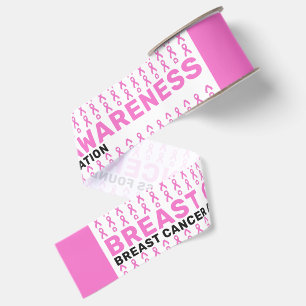 Breast Cancer Awareness Pattern Ribbon Grosgrain Ribbon