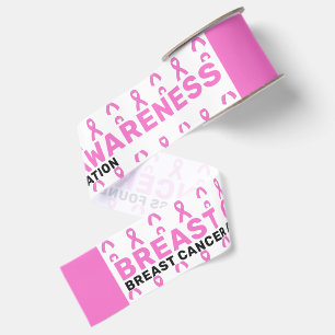 Breast Cancer Awareness Pattern Ribbon Grosgrain Ribbon