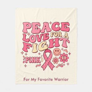 Breast Cancer Awareness / Peace Love Fight Fleece Blanket
