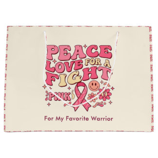 Breast Cancer Awareness / Peace Love Fight Large Gift Bag