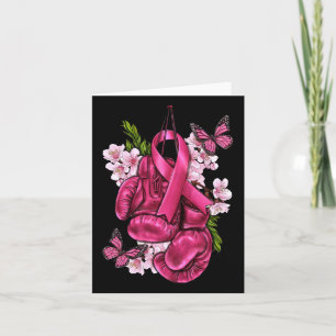 Breast Cancer Awareness Pink Boxing Gloves Pink Ri Card