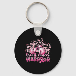 Breast Cancer Awareness Pink Boxing Gloves Warrior Keychain
