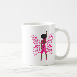 Breast Cancer Awareness Pink Butterflies African A Coffee Mug