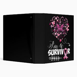 Breast Cancer Awareness Pink Butterfly Heart I'm A Binder