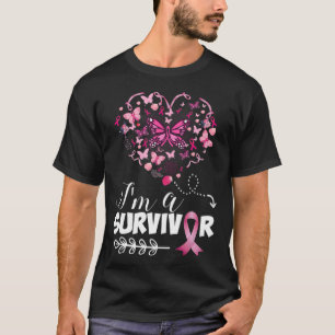Breast Cancer Awareness Pink Butterfly Heart I'm A T-Shirt