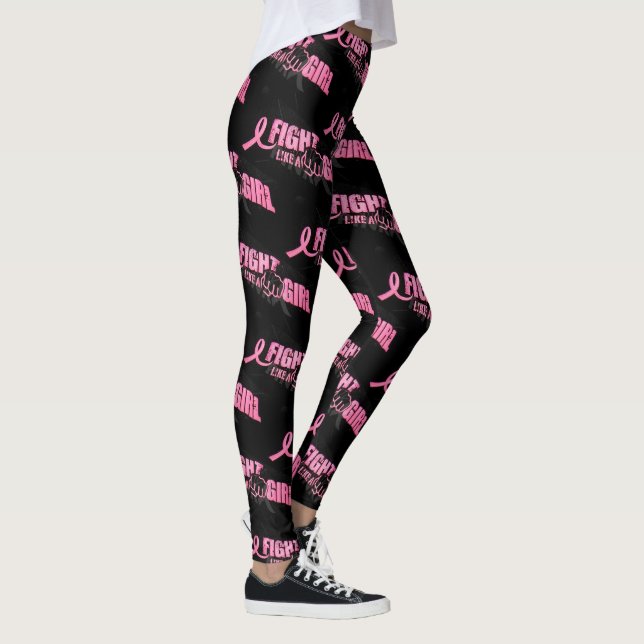 Breast Cancer Awareness Pink Fight Leggings (Right)