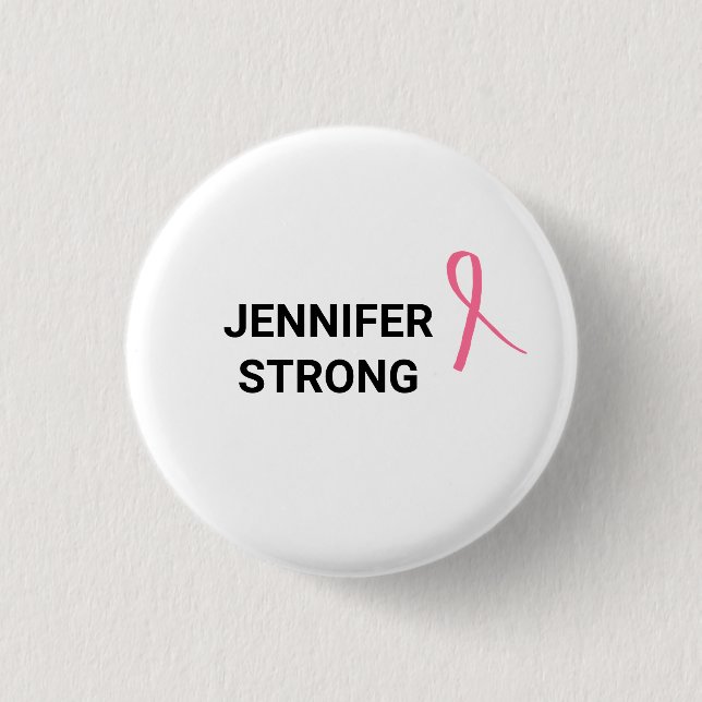 Breast Cancer Awareness Pink Ribbon 1 Inch Round Button (Front)