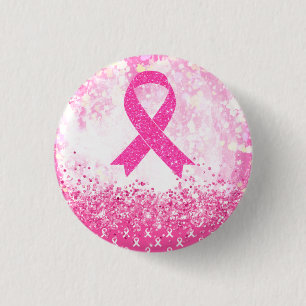Breast Cancer Awareness Pink Ribbon 1 Inch Round Button