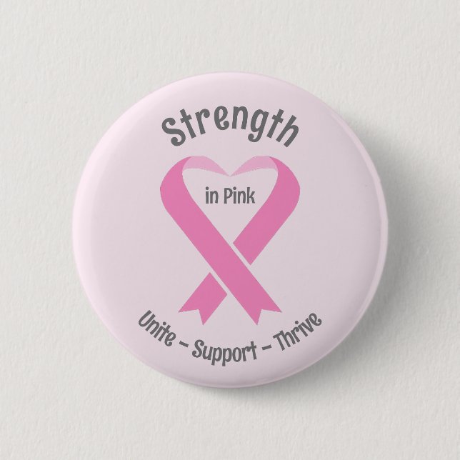 Breast Cancer Awareness Pink Ribbon 2 Inch Round Button (Front)