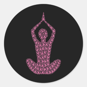 Breast Cancer Awareness Pink Ribbon & Survivor Classic Round Sticker