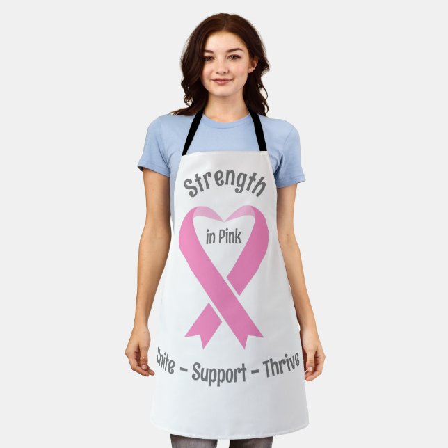 Breast Cancer Awareness Pink Ribbon Apron (Worn)