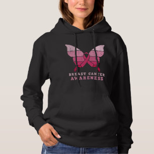 Breast Cancer Awareness Pink Ribbon Butterfly Gift Hoodie